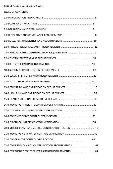 Critical Control Verification Toolkit