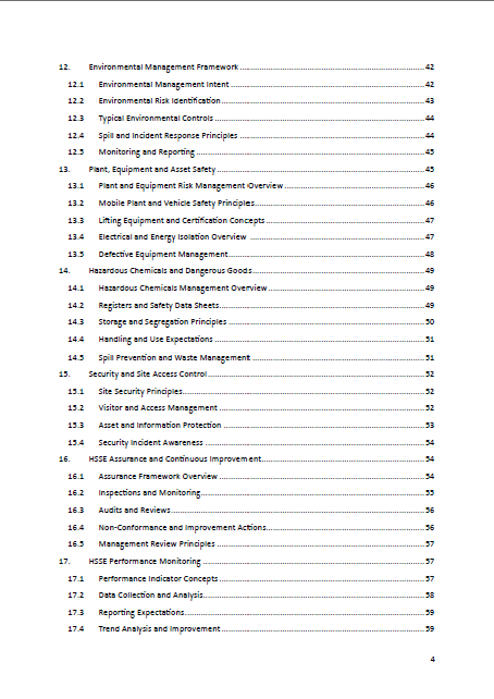 HSSE Management Framework and Guidance Document